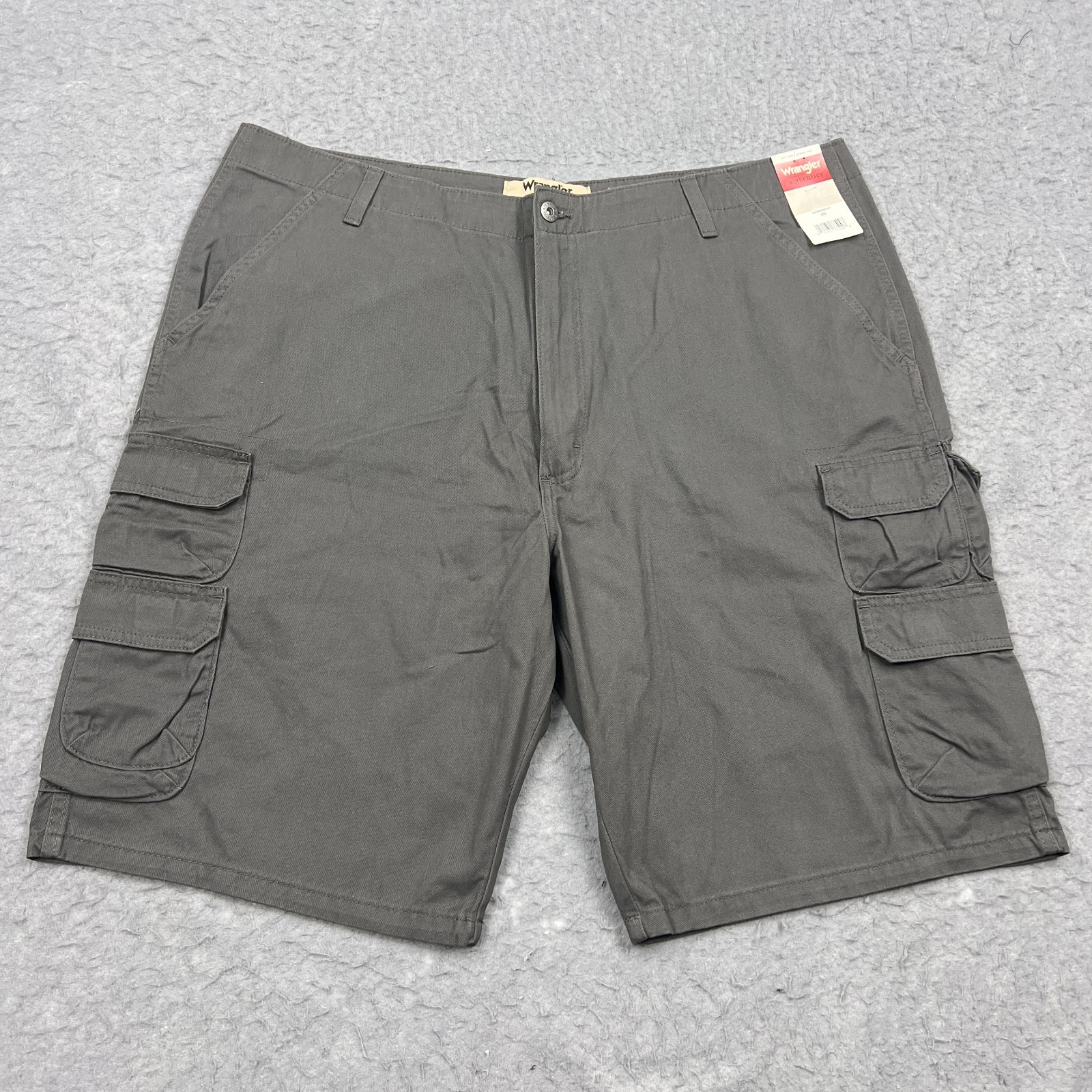 NEW Wrangler Authentics Cargo Shorts Men's 40 Gray Twill Utility Chore Work  NWT