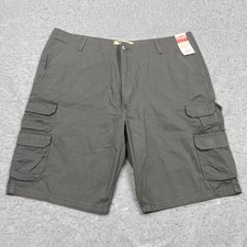 NEW Wrangler Authentics Cargo Shorts Men's 40 Gray Twill Utility Chore Work NWT