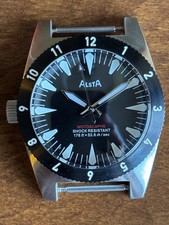 ALSTA Motoscaphe 120 Automatic (40mm) Black Dial, Leather Strap, Left Hand Crown