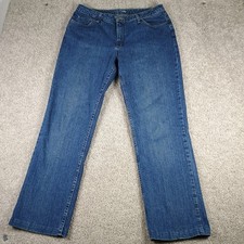 Lee Riders Indigo Womens Jeans 16 Medium Wash Stretch Straight Leg