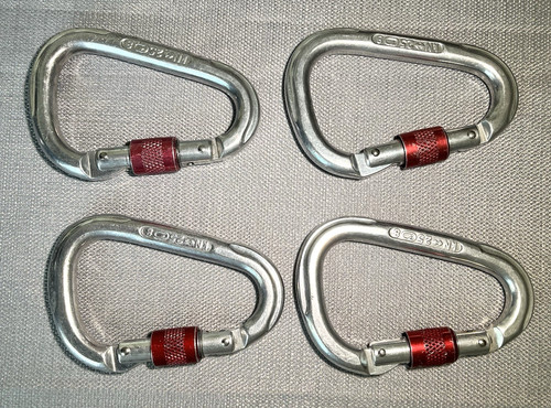 Vintage HB HUGH BANNER WALES TWIST LOCK CARABINER, ROCK CLIMBING,(4 pack)