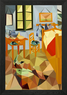 Schlafzimmer in Arles und Vincent Van Go Gerahmtes Wandbild Poster Leinwanddruck Bild