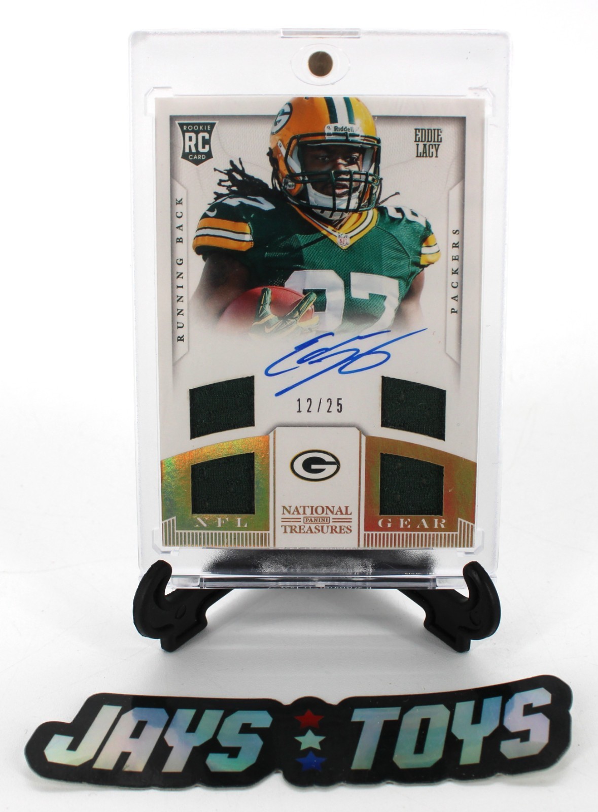 Eddie Lacy Panini National Treasures Rookie Colossal Jersey Number Signature #8 Laundry Tags Signature 1/1