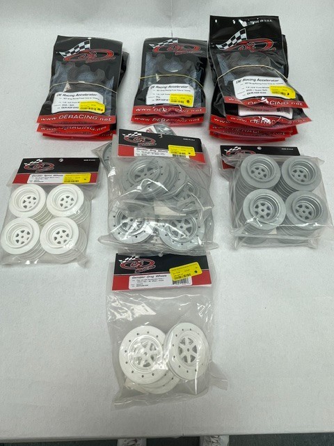 DE Racing Drag Racing Tires and Wheels Assorted Lot of 39 packs