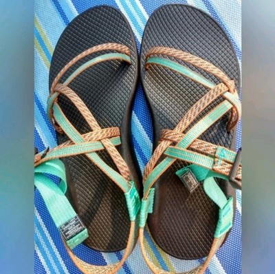 Chaco ZX/1 Classic Sandals 41 10 Turquoise Chacos Adobe Clan Zx1 Water Hiking
