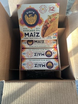 Siete Organic Maiz Corn Taco Shells 4-Pack (12 Per Pack) Gluten Free Avocado Oil