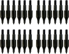 24 Pcs Steel 100 Grain Archery Arrow Field Points Tips - Practice... 