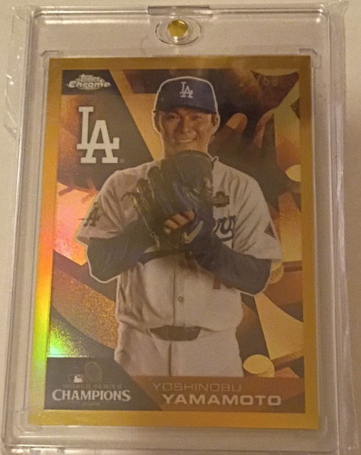Topps 2025 Chrome Yoshinobu Yamamoto #179 Dodgers World Series Champions Insert