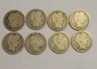 barber quarter lot ( 8 ) coins