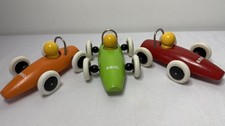 Brio Race Car 30077 Toddler Wooden Toy x3 Red Green Orange B11