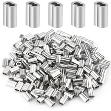 200 Pcs Aluminum Crimping Loop Sleeve 1/16", Cable Ferrule Wire Rope Sleeves Loo