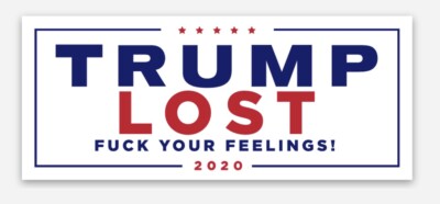 Donald Trump Lost 2020 President Campaign 5  X 2.11  Sticker Election USA Bumper
