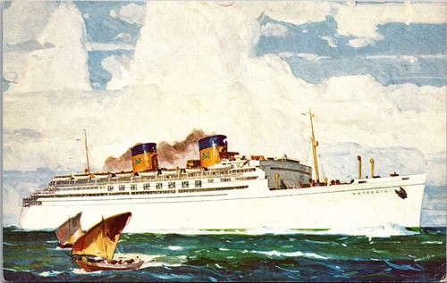 Vintage Matson Line SS Matsonia Passagier Kreuzfahrtschiff Ozeandampfer Postkarte
