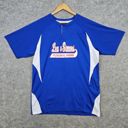 Champro Softball Jersey Lea & Simmons Funeral Home Size L Blue & White