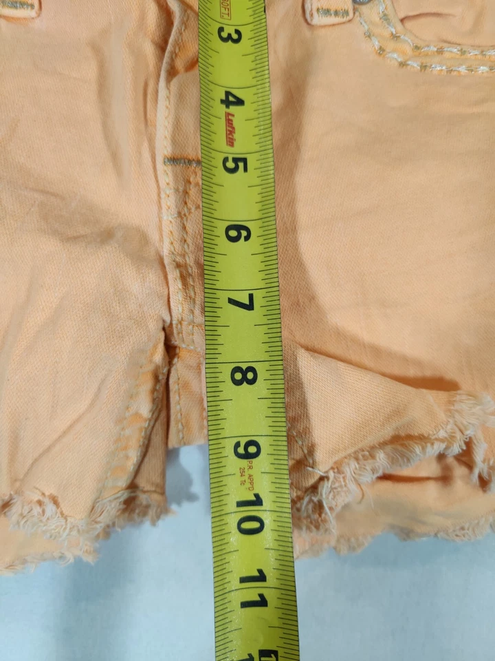 Miss Me Shorts Women 29 Cut Off Low Rise Booty Raw Hem Summer Casual Neon Orange - Image 3 of 4