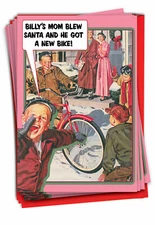 12 Funny Christmas Cards (1 Design, 12 Cards) - Billy's Mom Holiday B1301