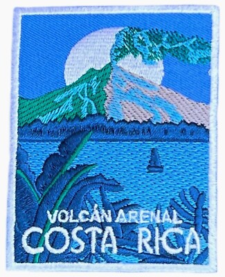 Costa Rica Aufnäher (3,5'') Bügelbild Abzeichen Vulkan Souvenir Vulkan Arenal ...