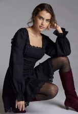 NWT size Large Anthropologie Endless Rose black dress