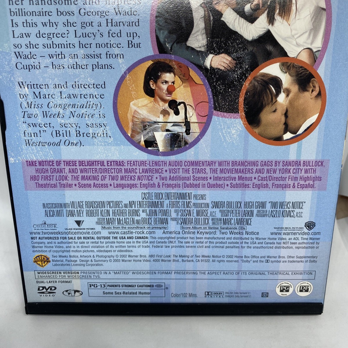 Two Weeks Notice (DVD,Widescreen,Sandra Bullock,Hugh Grant) Pre