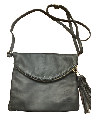 VTG Vera Pelle Genuine Leather Shoulder crossbody vy Bag Made In Italy
