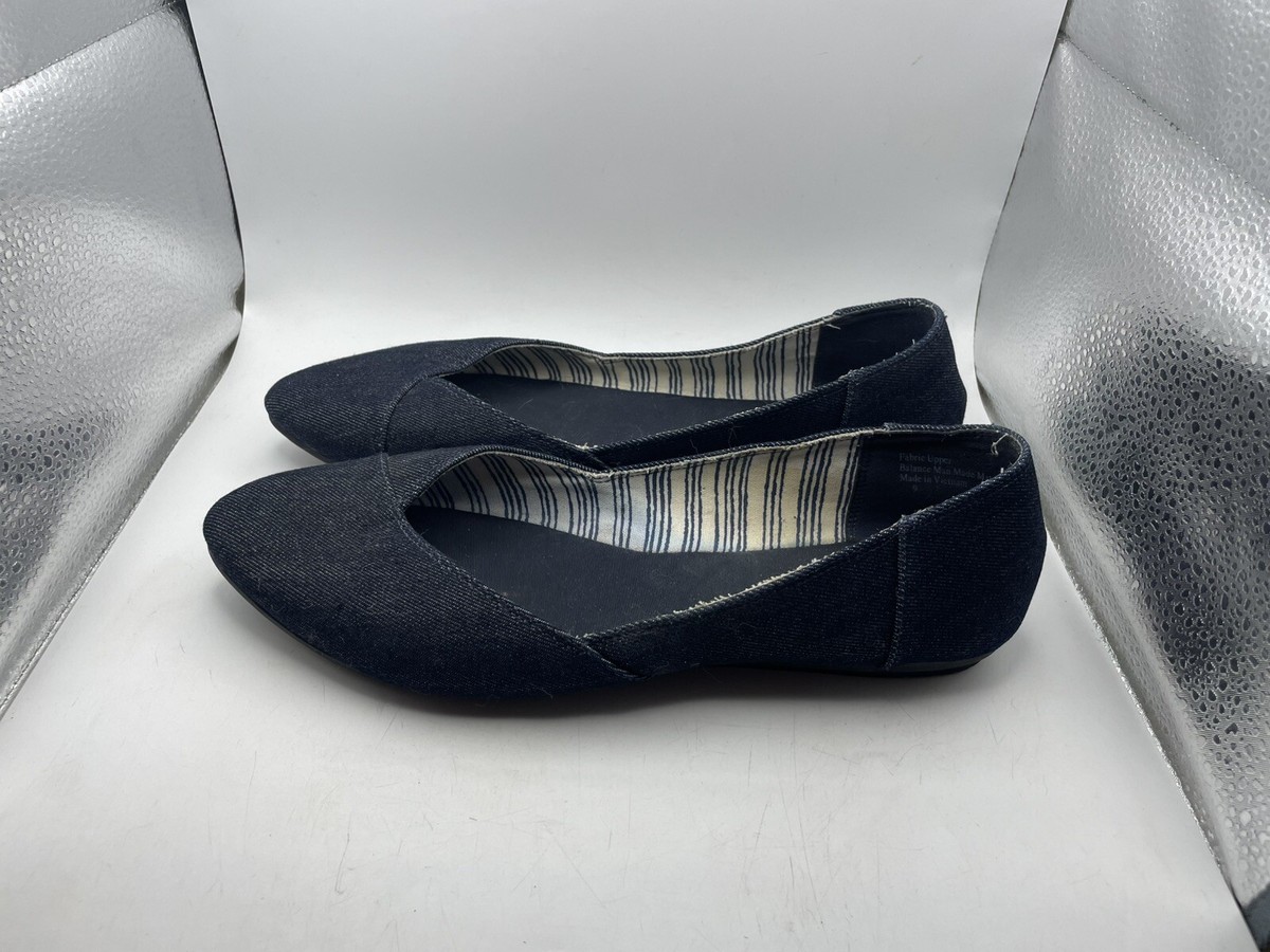 Coach and Four Melitta Chambray Denim Blue Ballet Flats Size
