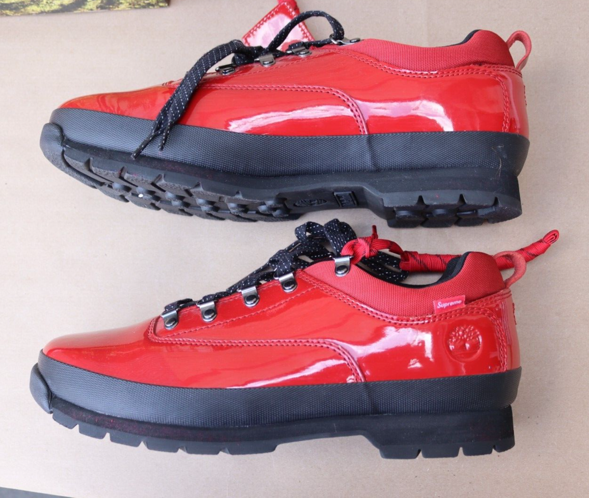 SUPREME X TIMBERLAND EURO HIKER LOW MEDIUM RED LEATHER SIZE SUPREME X TIMBERLAND EURO HIKER LOW MEDIUM RED LEATHER SIZE