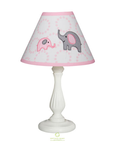 Pink Grey Elephant Lamp Shade Only Without Base By OptimaBaby - Afbeelding 1 van 2