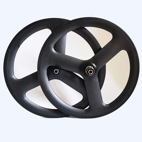 Tri Spokes Carbon Wheels 20Inch 451 Road Bike Wheelset V/Disc Brake 6 Bolts Hub - Picture 14 of 28