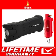 BURN Stun Gun Pepper Spray Combo Powerful Self Defense 916 Black