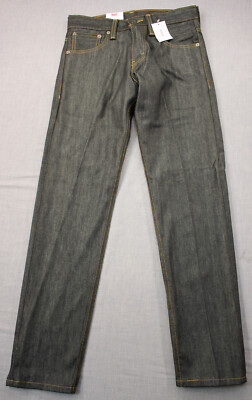 Levis 521 Logo Mens Blue Slim Taper Cotton Rigid Denim Jeans Pants NWT 28 x 32