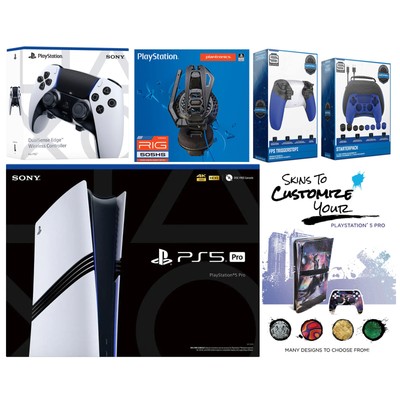 Sony PS5 Pro + EDGE Controller, Headset, MightySkins Code, 1 Year Warranty