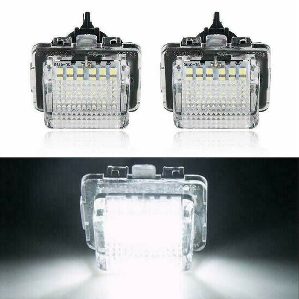 PolarLander 2PCS 12V 18 SMD Voiture Lampe De Plaque D'immatriculation LED Lampe De Lumière Pour B-ENZ W204 W221 W212 W216