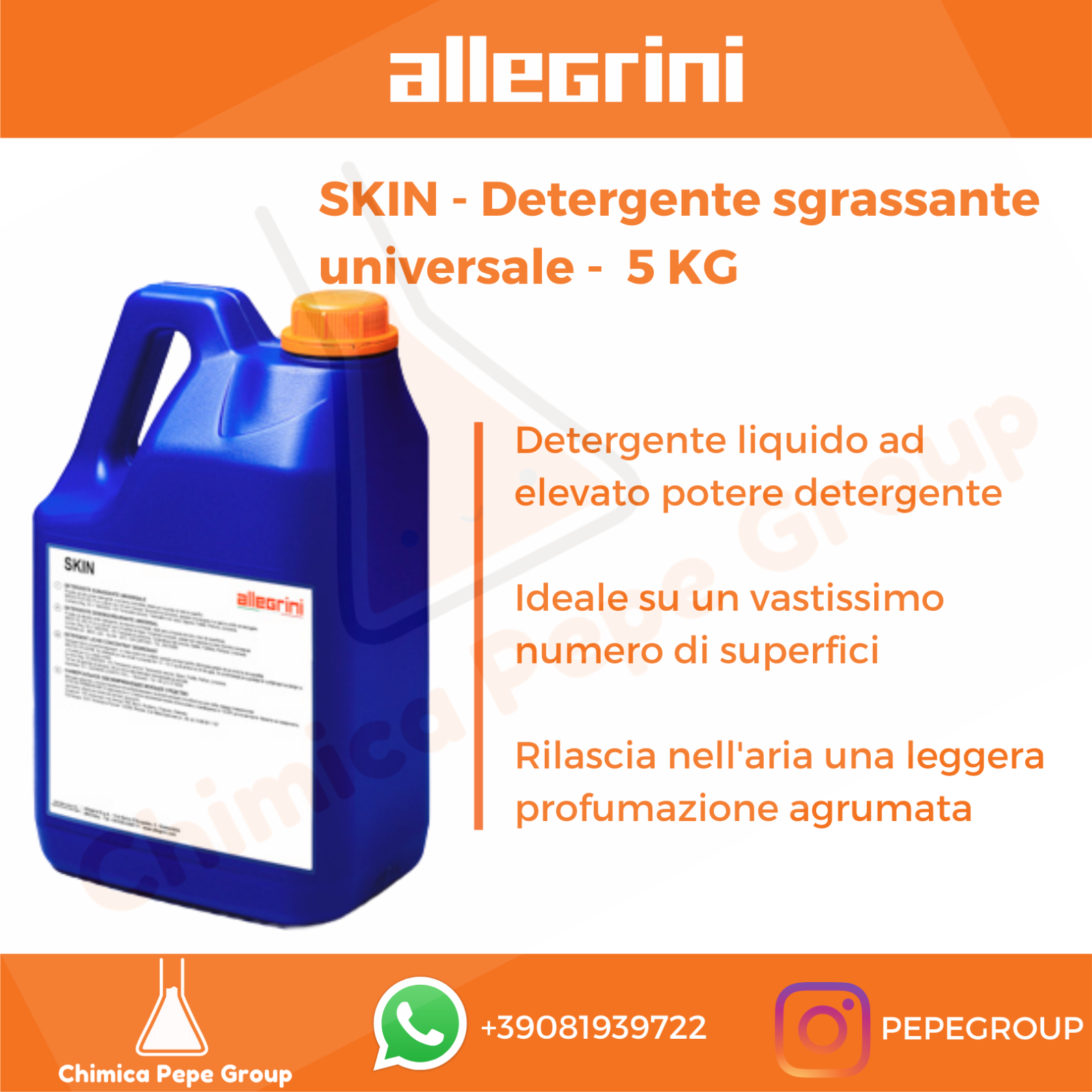 SKIN 5 KG Allegrini - DETERGENTE SGRASSANTE UNIVERSALE