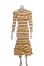 Rhode Resort Dress XS 2 Women Casual Smocked Printed Long Sleeve Midi NEW 34690