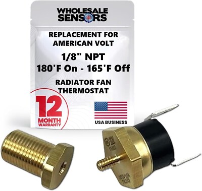 American Volt Electric Radiator Fan Switch (1/2'' NPT, 180'F On - 165'F Off)