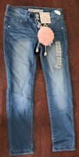 Members Mark Favorite Stretch blue Denim Jeans w/Keychain,fuzzy unicorn,girl 4/5