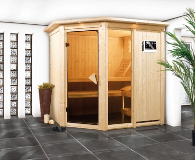 Sauna Saunakabine Heimsauna Innensauna Fiona 1 verschiedene Varianten Karibu