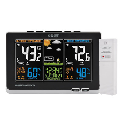 Advanced Weather Station with Full-Color LCD & Atomic Time - Monitor Indoor/Outd