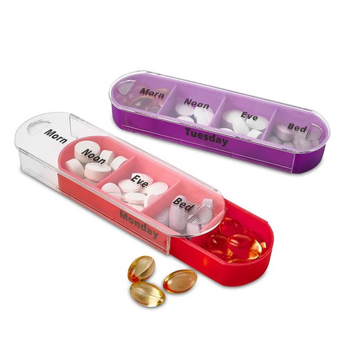 1x EWANTO Tablettenbox Pillendose im veganem Leder Etui 7 Tage 28 Fächer TB-2 - Picture 4 of 8