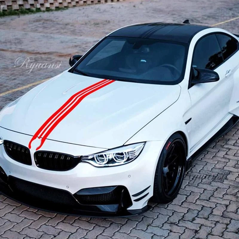 Car Racing Sports Stripe Hood Decals Vinyl Bonnet Sticker for BMW Performance Foto 4 de 4
