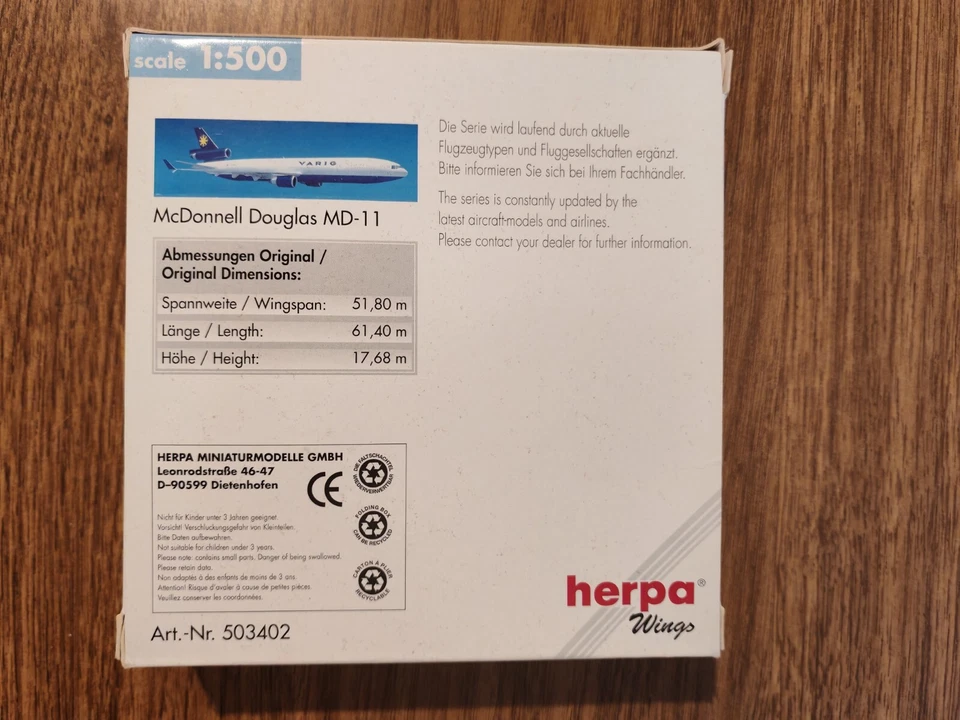 Herpa Wings 1-500 Varig Md11 - Immagine 2 di 4