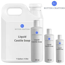 Liquid Castile Soap (Unscented) - 100% Natural Organic Oils For Cleansing Bulk