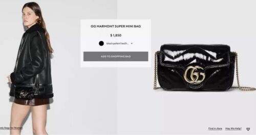 $1850 NEW GUCCI BLACK PATENT LEATHER MARMONT CROSSBODY SHOULDER BAG PURSE - Picture 3 of 15