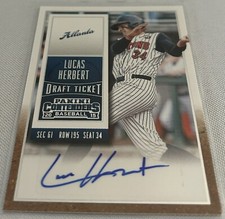 2015 Panini Contenders Baseball Lucas Herbert Atlanta Braves Draft Ticket Auto