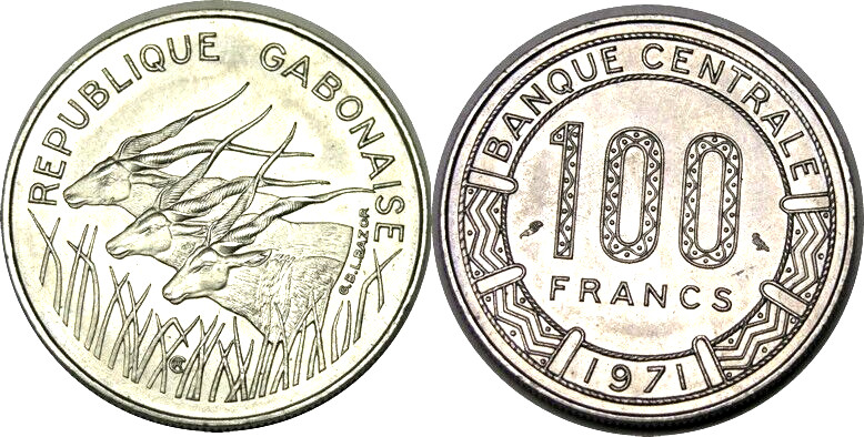 elf Gabon 100 Francs 1971