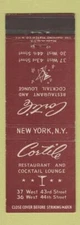 Matchbook Cover - Cortile Restaurant New York City