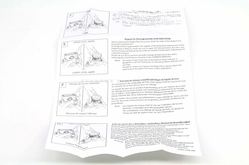 Juego de pastillas de freno delanteras CB500 F CBR500 R CTX700 NC700 NC750 genuinas Honda #Y178 Foto 4 de 4