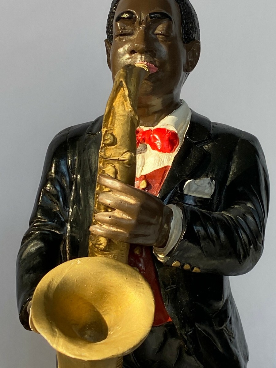 Black Americana Jazz Musician Saxophone Player Figurine Home