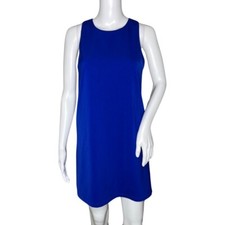 Very J Dress Womens Small Blue Shift Dress Tie Back Office Party Wedding Guest