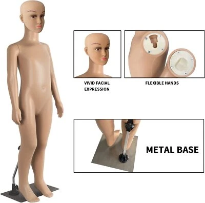 NATTORK Child Mannequin Full Body Realistic Adjustable Detachable Manikin